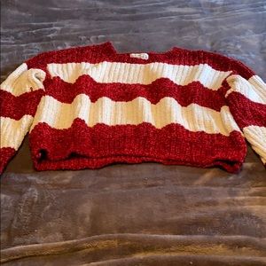 Cropped long sleeve sweater